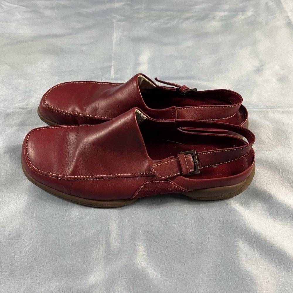 Ecco Yucatan Womens Closed Toe Slingback Sandals Sz 9 US Red Leather Adjustable